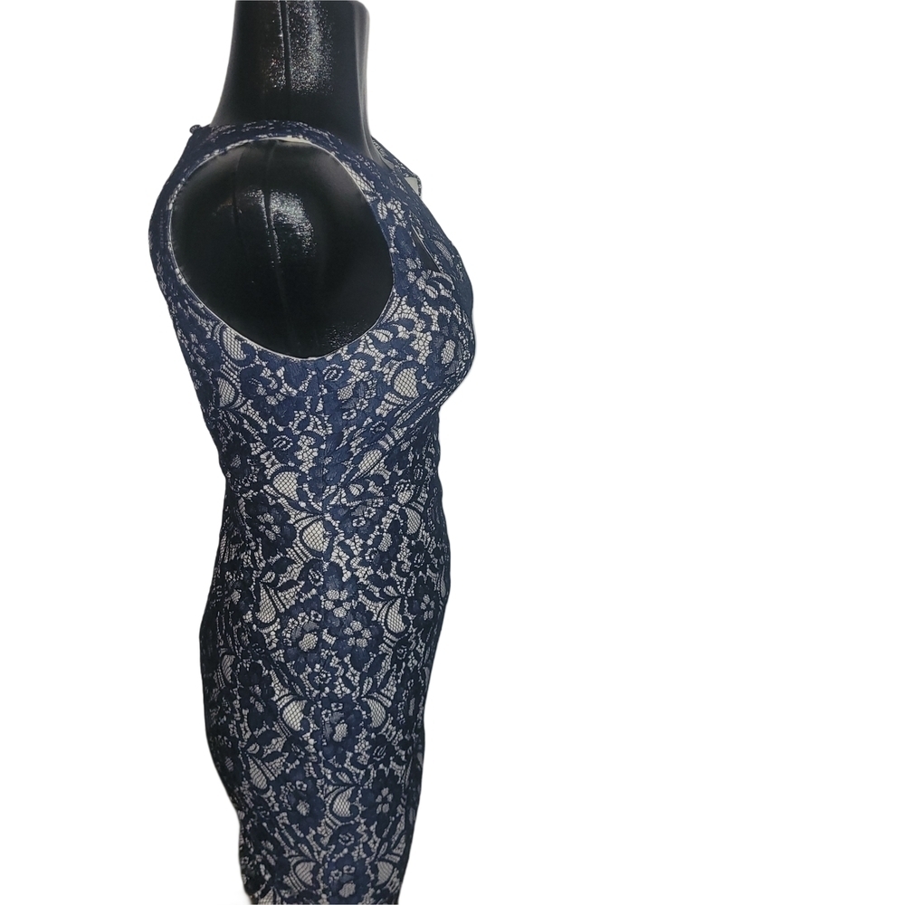 Ark & Co Navy Lace Sleeveless Cocktail Sheath Dress Size S - Picture 4 of 7